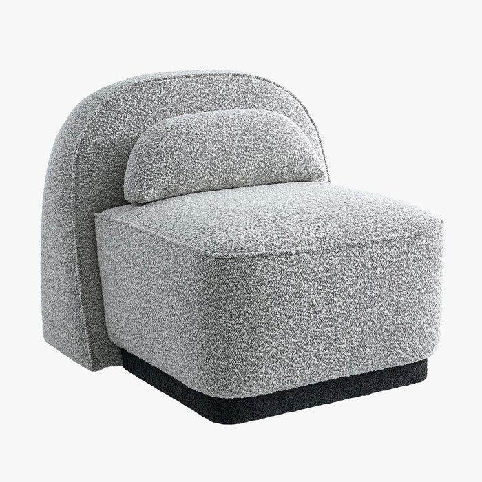 BERY Fauteuil pivotant en tissu bouclette gris