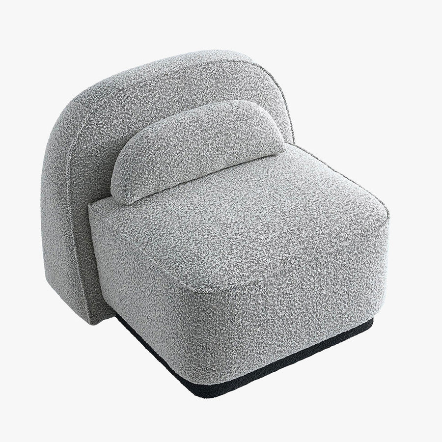 BERY Fauteuil pivotant en tissu bouclette gris — aperçu vidéo
