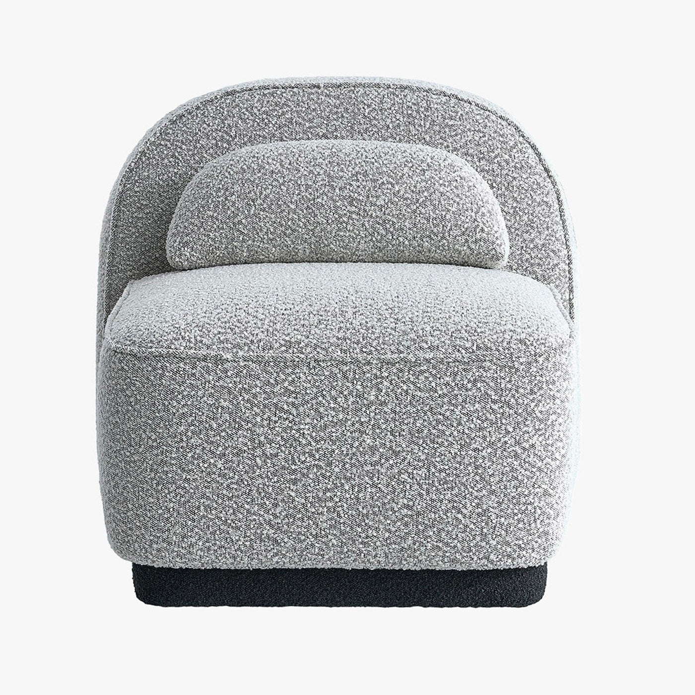 BERY Fauteuil pivotant en tissu bouclette gris - Fauteuils - Mobilier Deco