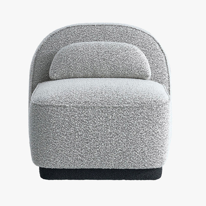 BERY Fauteuil pivotant en tissu bouclette gris