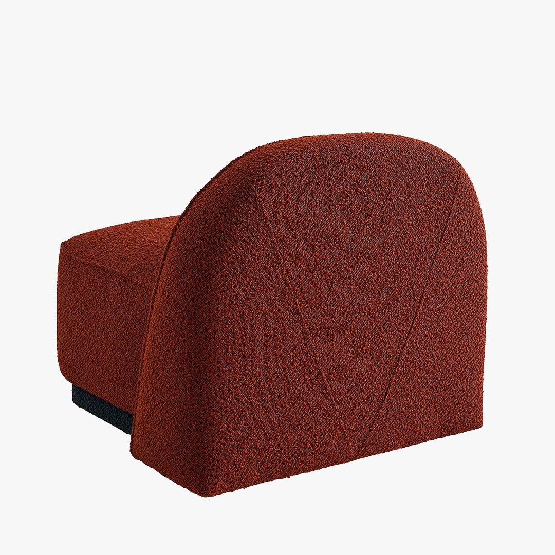 BERY Fauteuil pivotant en tissu bouclette terracotta - Fauteuils - Mobilier Deco