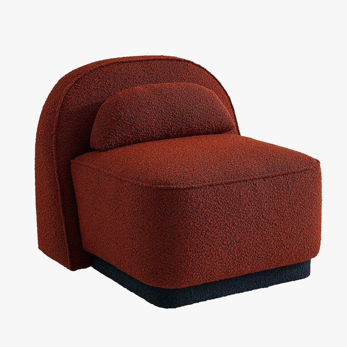 BERY Fauteuil pivotant en tissu bouclette terracotta