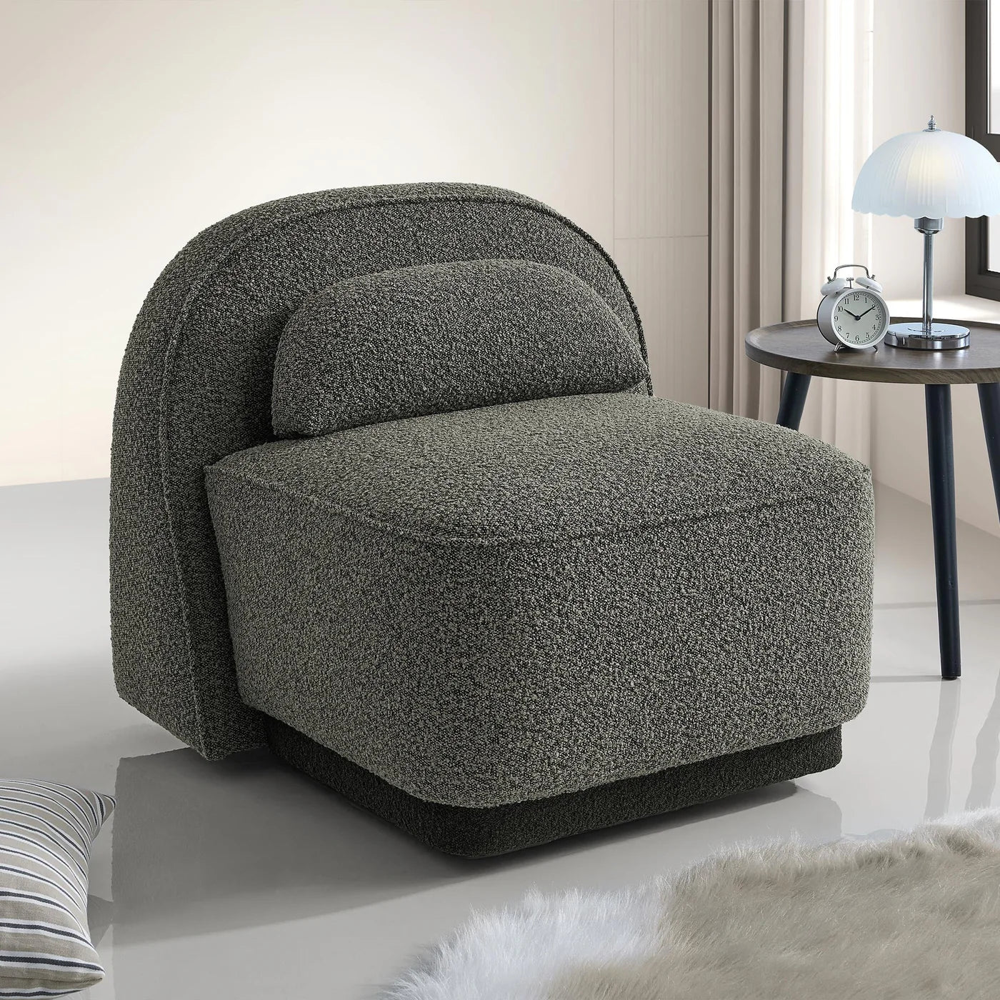 BERY - Fauteuils en tissu bouclette 3 coloris