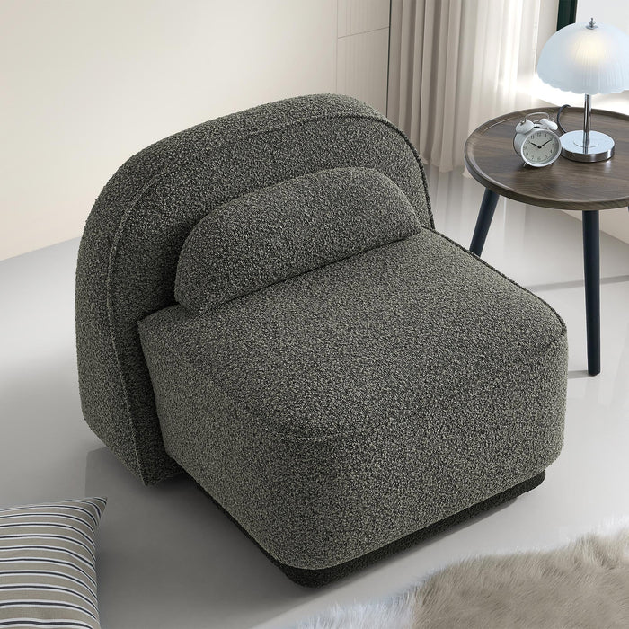 BERY Fauteuil pivotant en tissu bouclette vert
