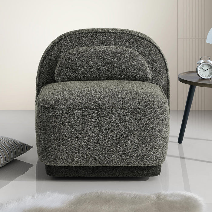 BERY Fauteuil pivotant en tissu bouclette vert