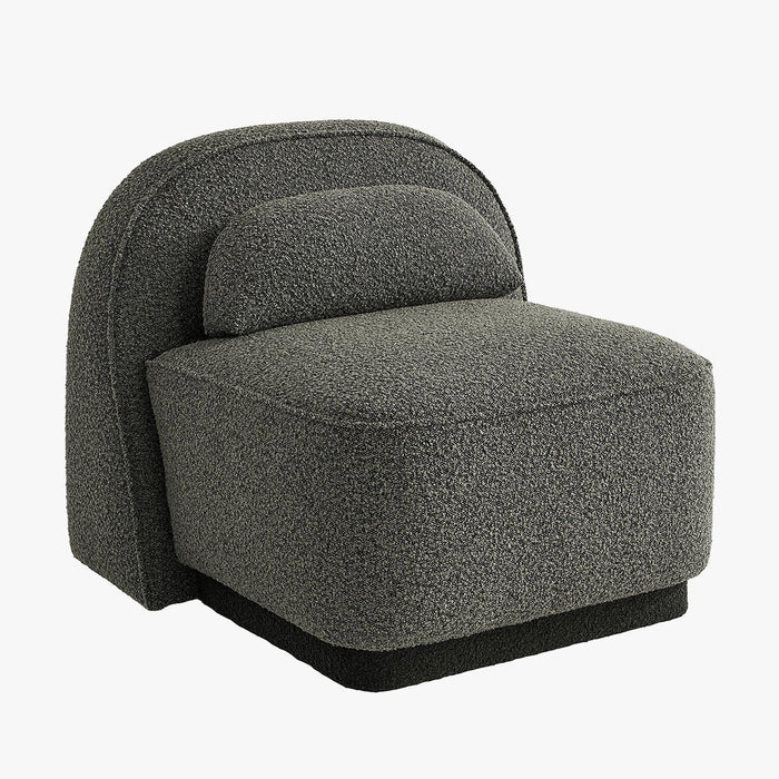 BERY Fauteuil pivotant en tissu bouclette vert
