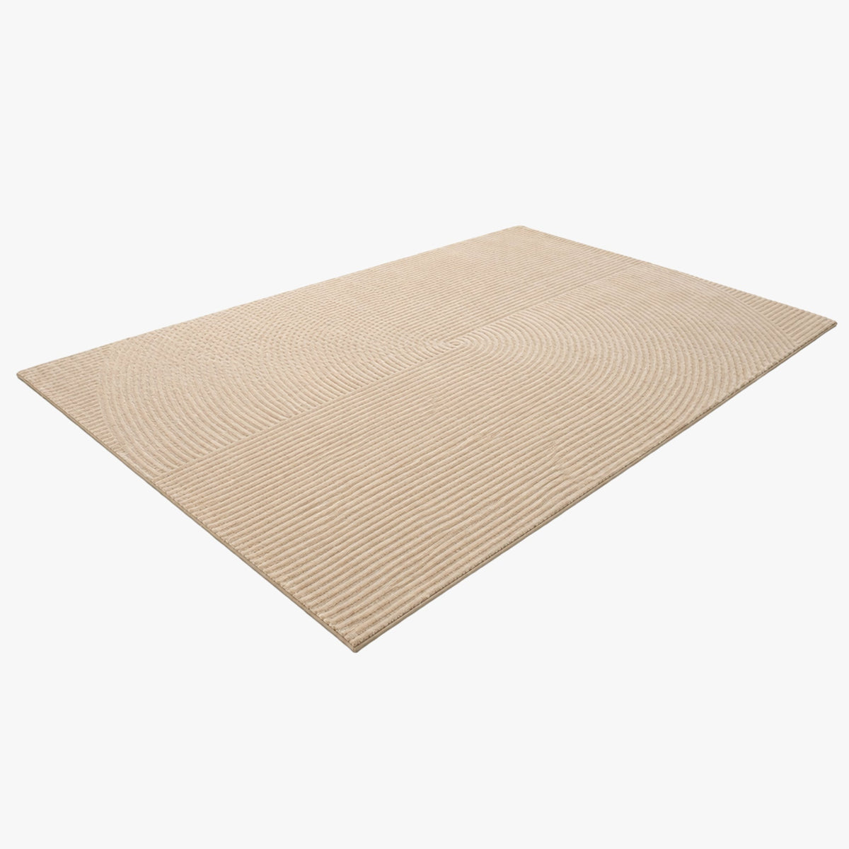 BIANCA Tapis en tissu à motif en relief beige - 160x230 cm - Tapis - Mobilier Deco