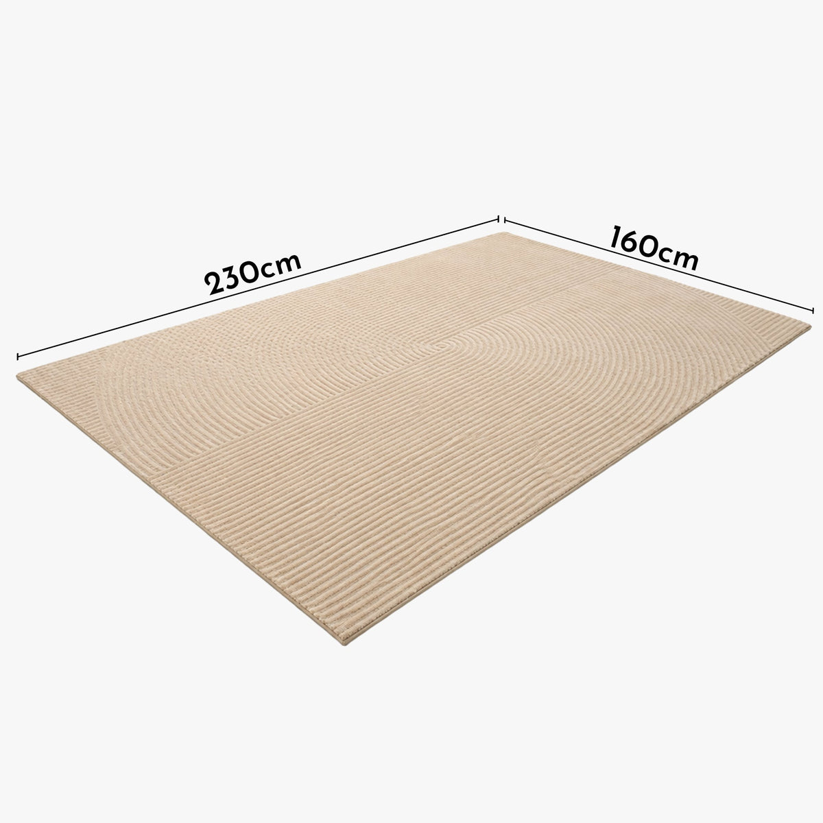 BIANCA Tapis en tissu à motif en relief beige - 160x230 cm - Tapis - Mobilier Deco
