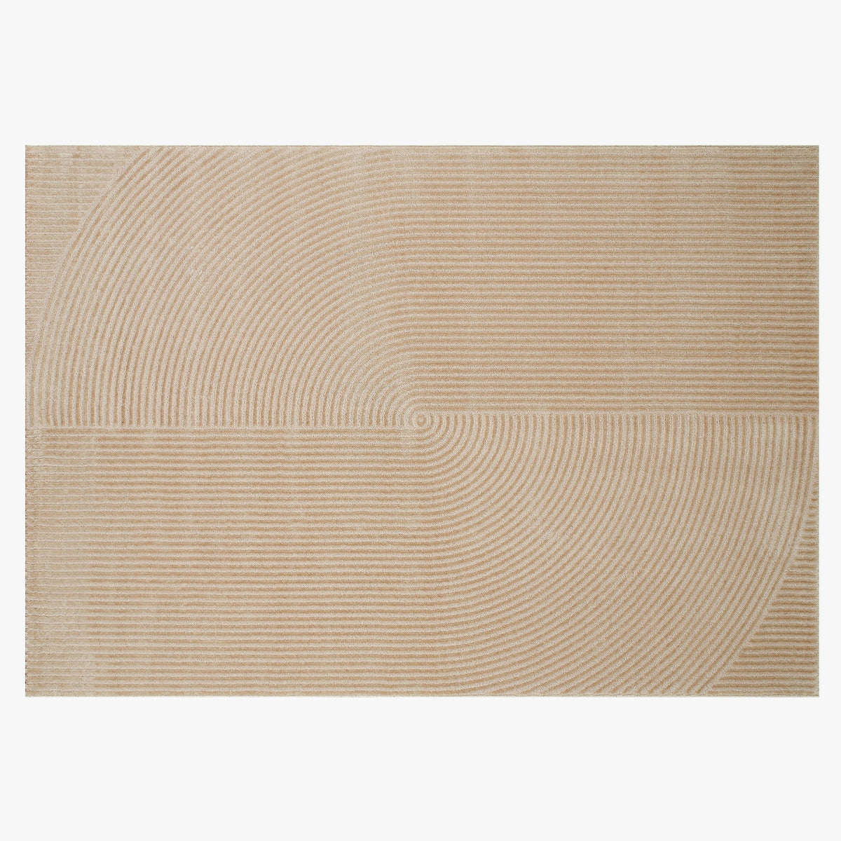 BIANCA Tapis en tissu à motif en relief beige - 160x230 cm - Tapis - Mobilier Deco