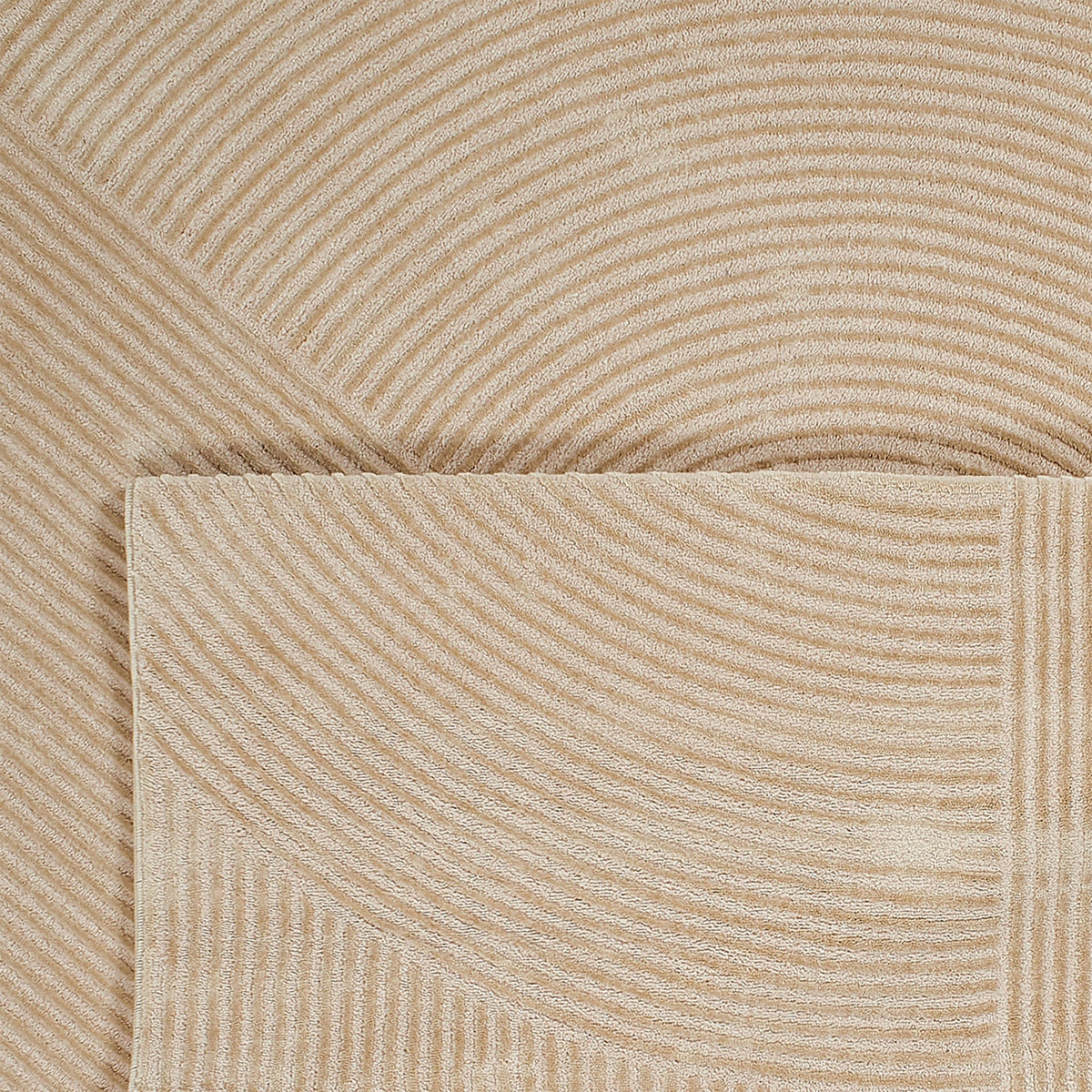 BIANCA Tapis en tissu à motif en relief beige - 160x230 cm - Tapis - Mobilier Deco