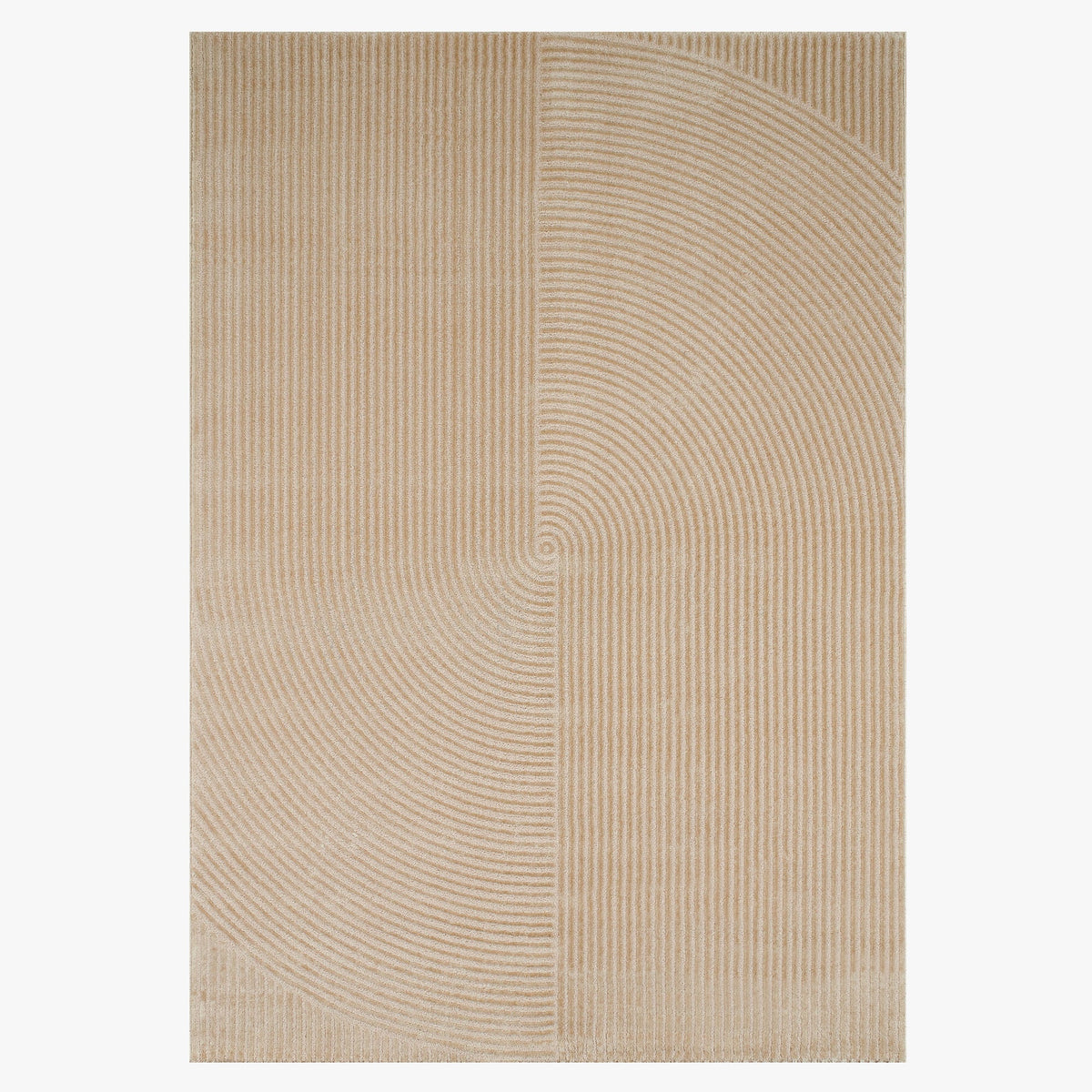 BIANCA Tapis en tissu à motif en relief beige - 160x230 cm - Tapis - Mobilier Deco