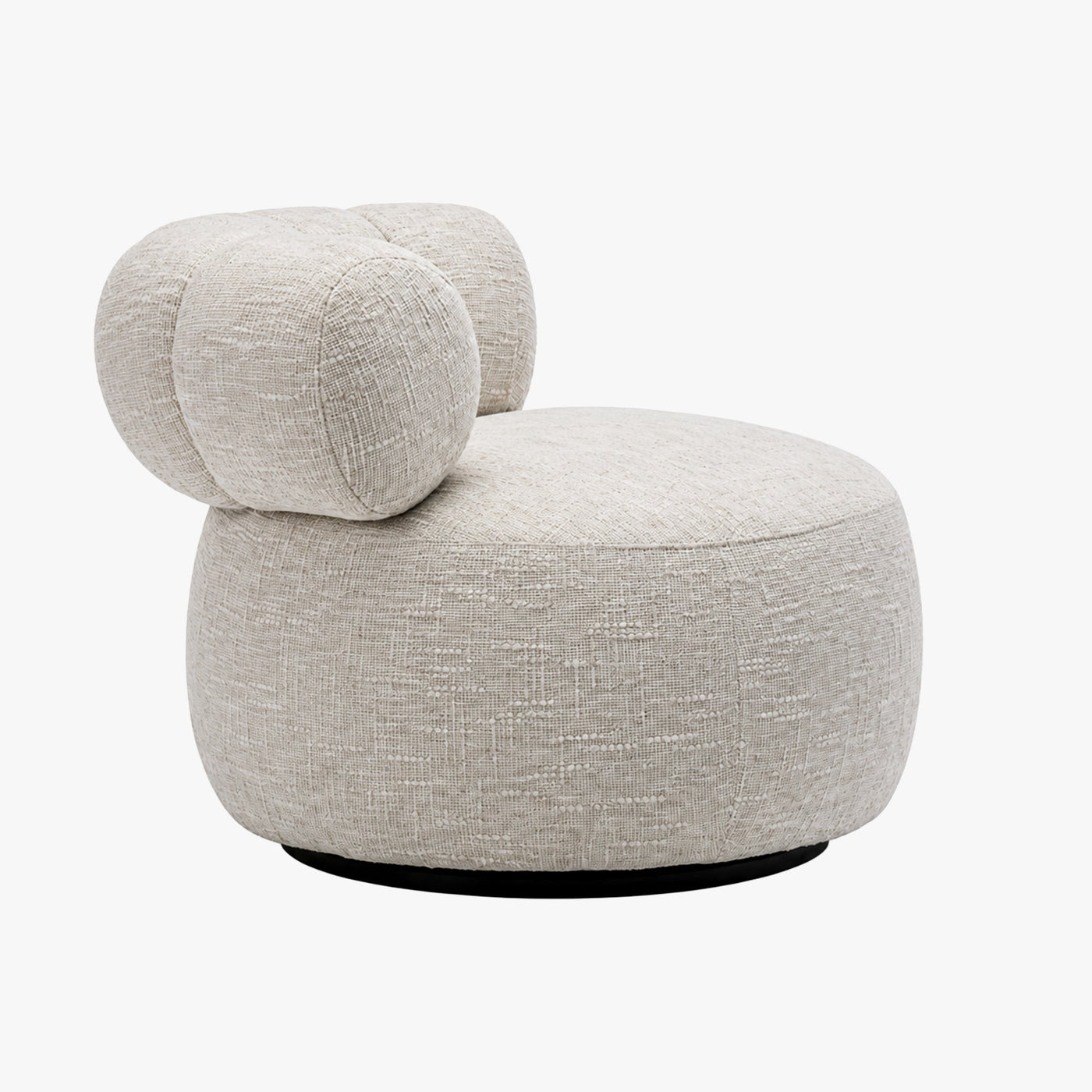 BLAIR Fauteuil pivotant en tissu texturé beige - Fauteuils - Mobilier Deco