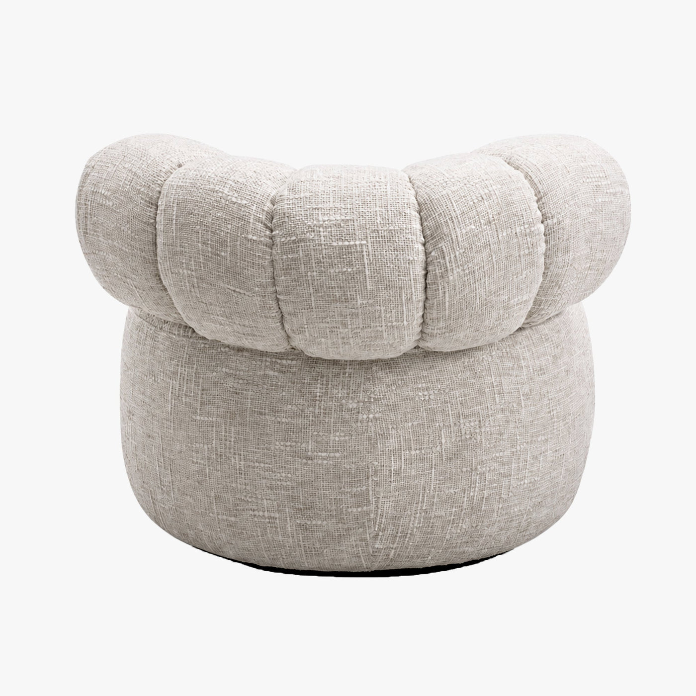 BLAIR Fauteuil pivotant en tissu texturé beige - Fauteuils - Mobilier Deco