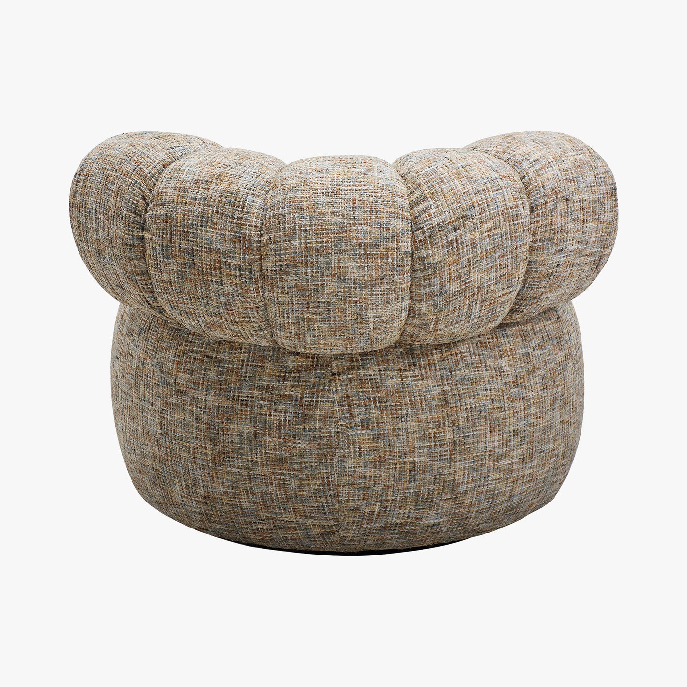 BLAIR Fauteuil pivotant en tissu texturé taupe - Fauteuils - Mobilier Deco