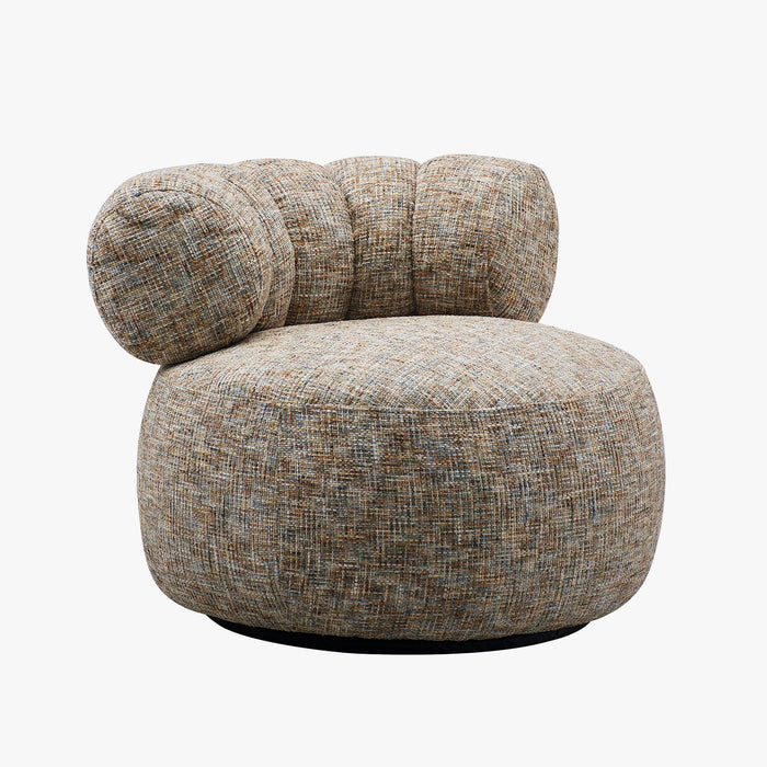BLAIR Fauteuil pivotant en tissu texturé taupe