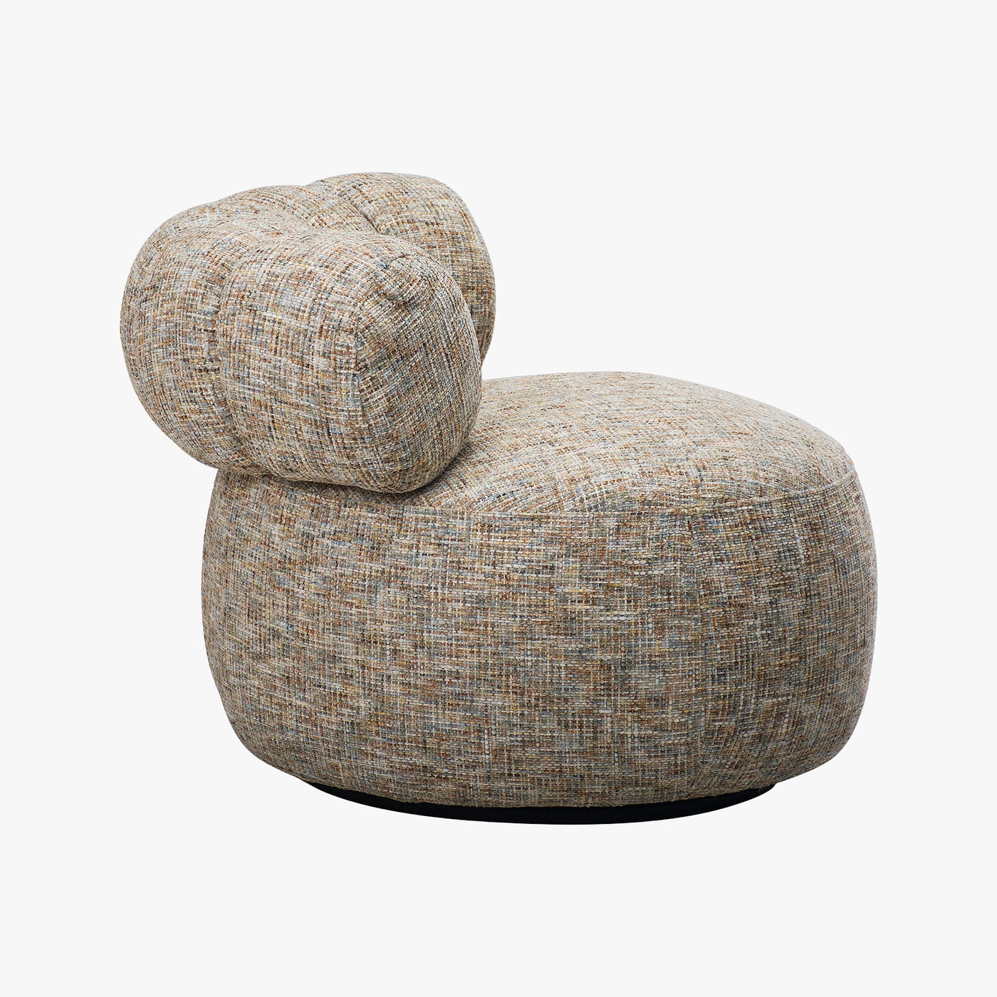 BLAIR Fauteuil pivotant en tissu texturé taupe - Fauteuils - Mobilier Deco