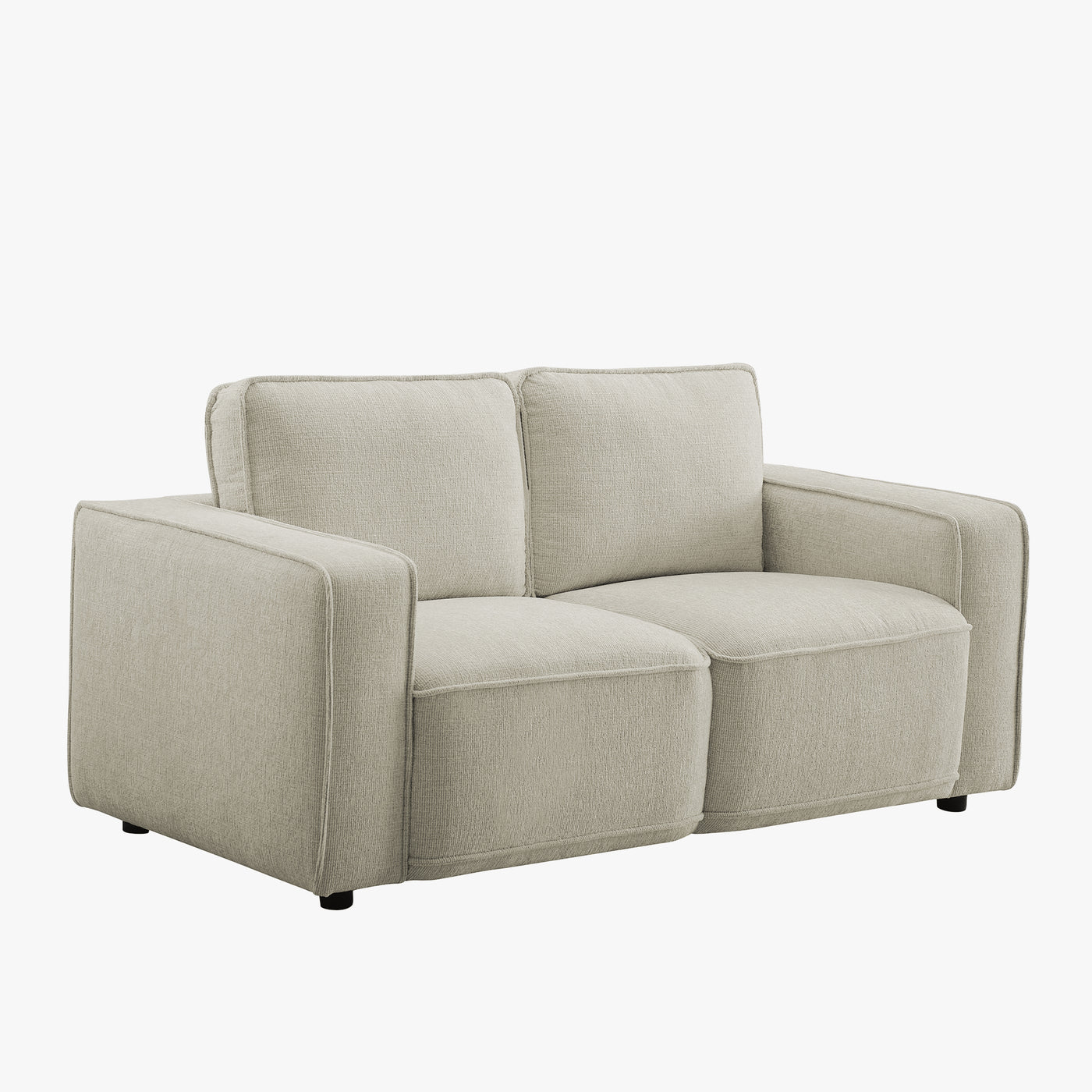 KALYA Canapé 2 places en tissu beige