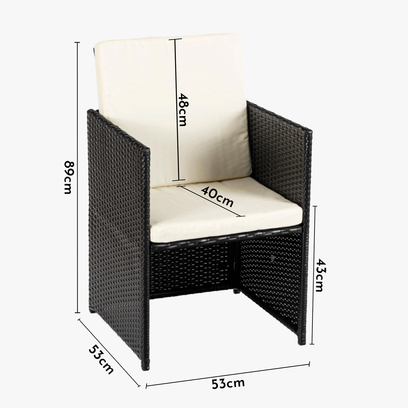 BONITO Ensemble de mobilier de jardin 8 places avec table en verre trempé noir - Mobilier de jardin - Mobilier Deco