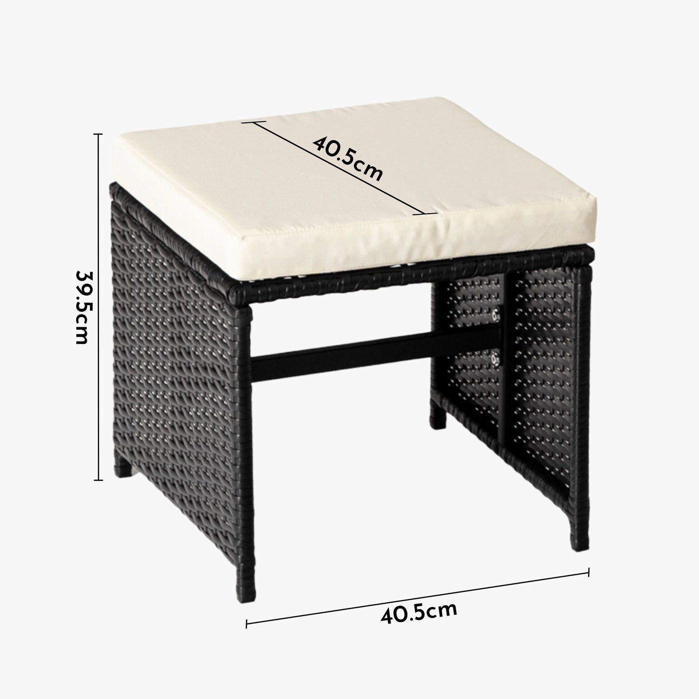 BONITO Ensemble de mobilier de jardin 8 places avec table en verre trempé noir - Mobilier de jardin - Mobilier Deco