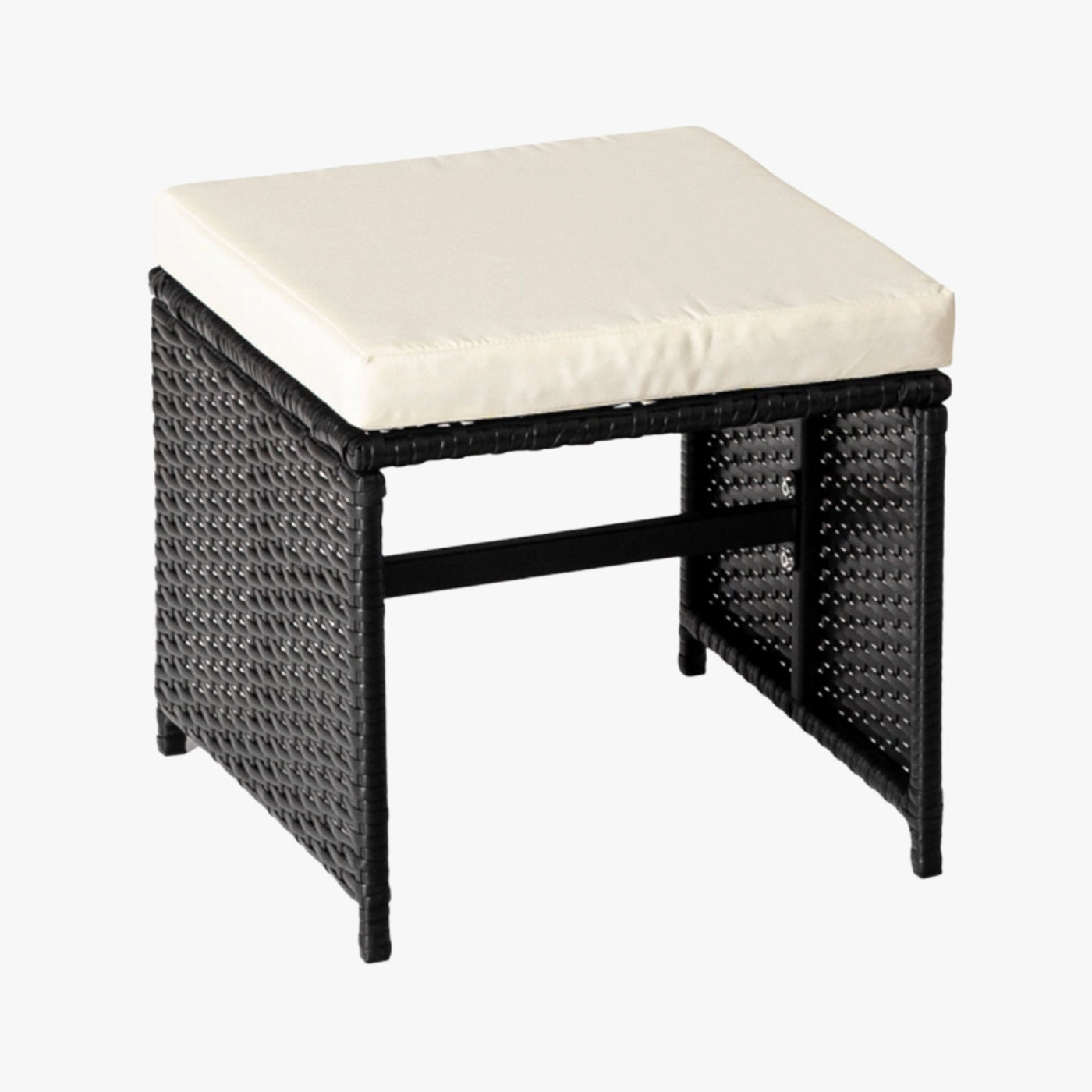 BONITO Ensemble de mobilier de jardin 8 places avec table en verre trempé noir - Mobilier de jardin - Mobilier Deco