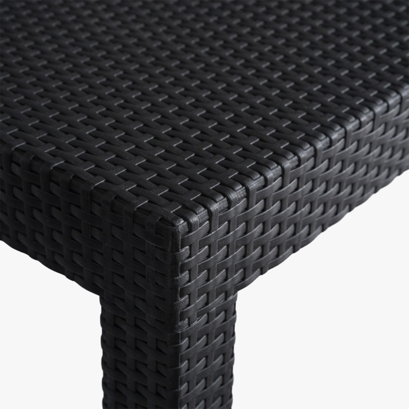 BRENTA Ensemble de mobilier de jardin 4 places avec table noir