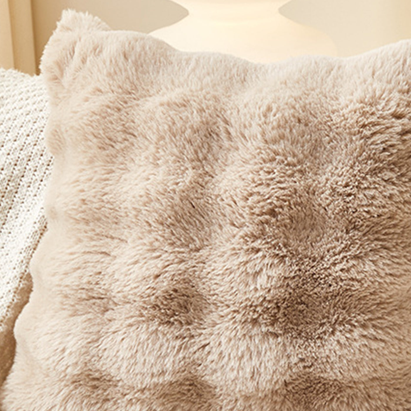 BUBBLE Coussin carré en tissu camel 43x43 cm