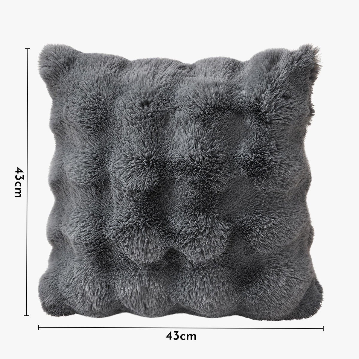 BUBBLE Coussin carré en tissu gris 43x43 cm - Coussins - Mobilier Deco