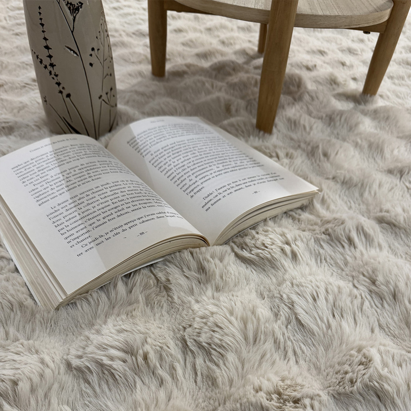 BUBBLE Tapis tissu doux à relief beige - 160x230