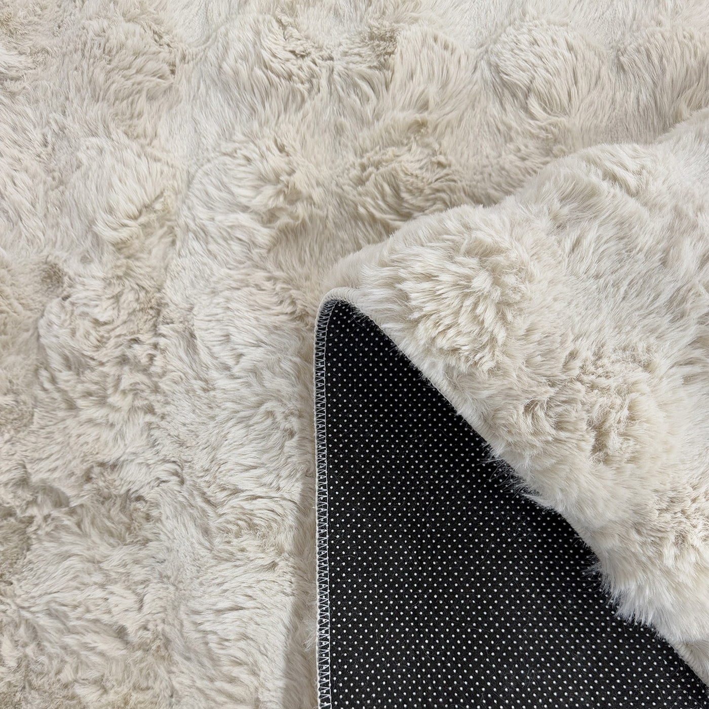 BUBBLE Tapis tissu doux à relief beige - 160x230