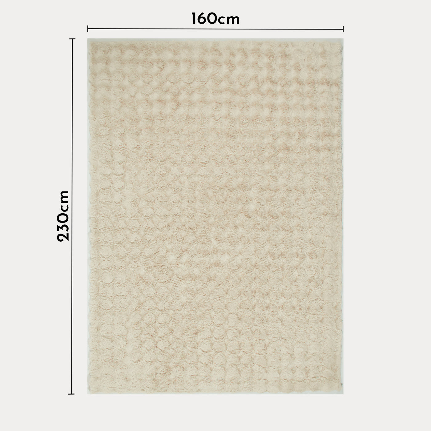 BUBBLE Tapis tissu doux à relief beige - 160x230