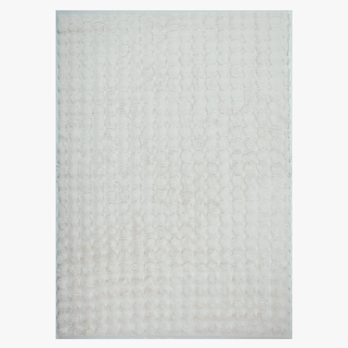 BUBBLE Tapis tissu doux à relief blanc - 160x230 cm – Tapis Mobilier Deco