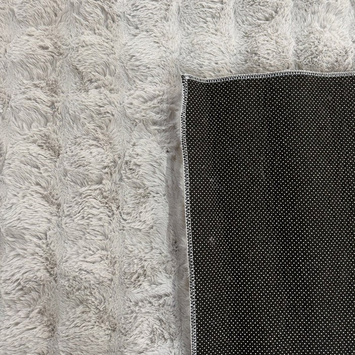 BUBBLE Tapis tissu doux à relief gris - 160x230 cm