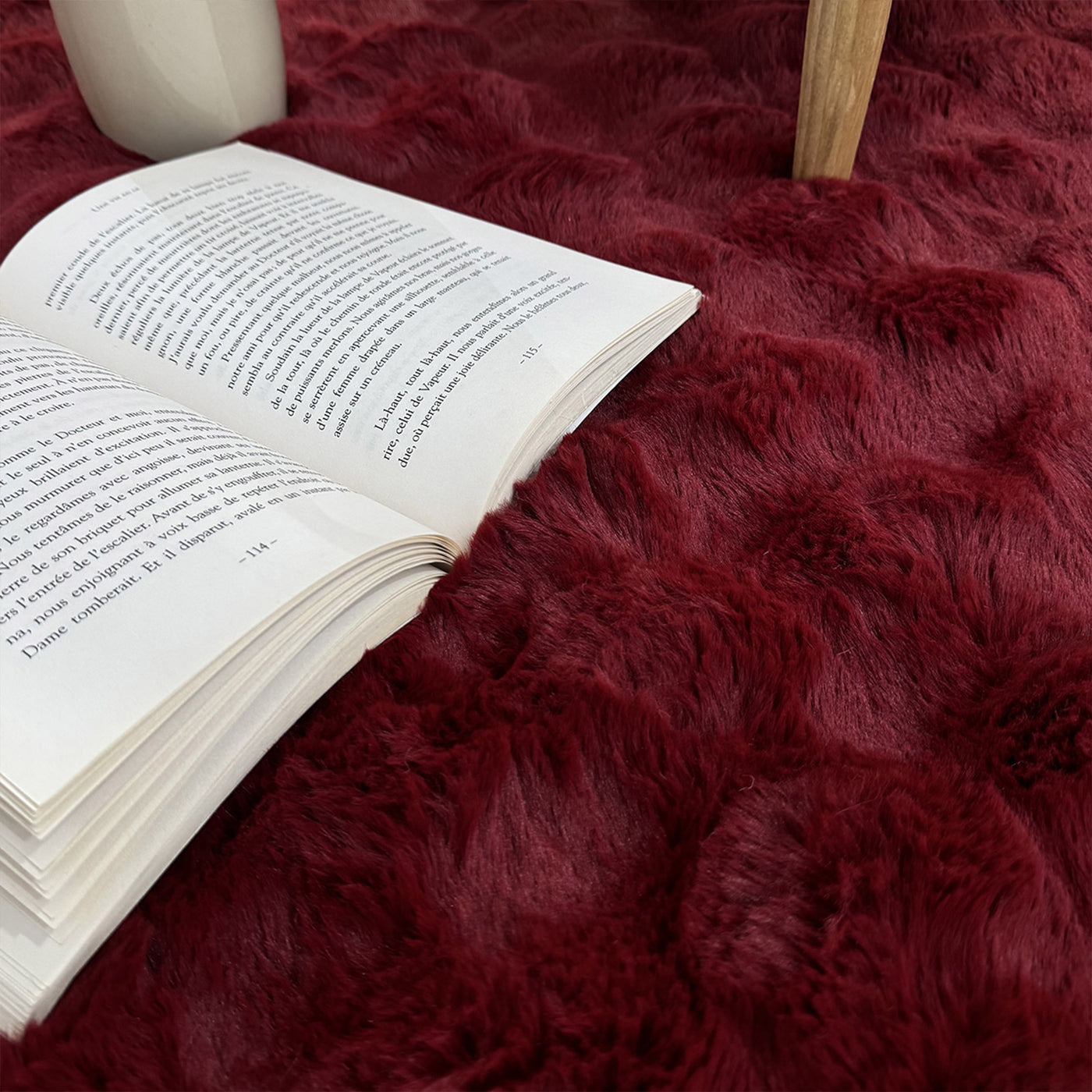 BUBBLE Tapis tissu doux à relief rouge - 160x230