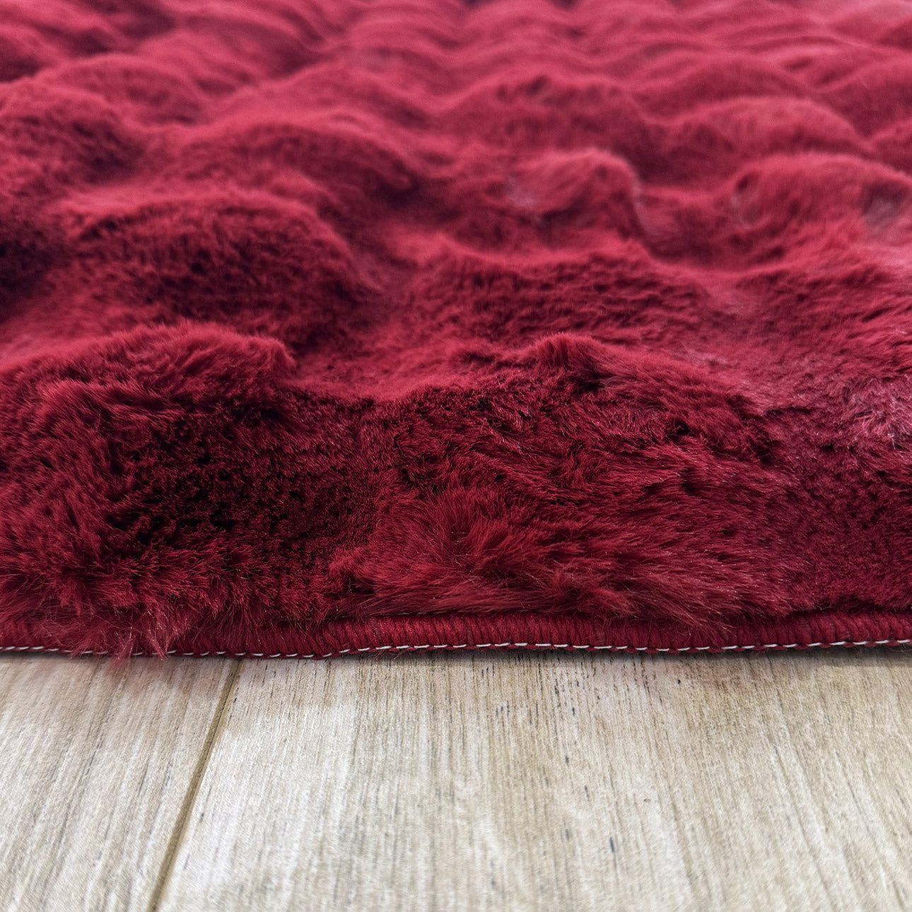 BUBBLE Tapis tissu doux à relief rouge - 160x230
