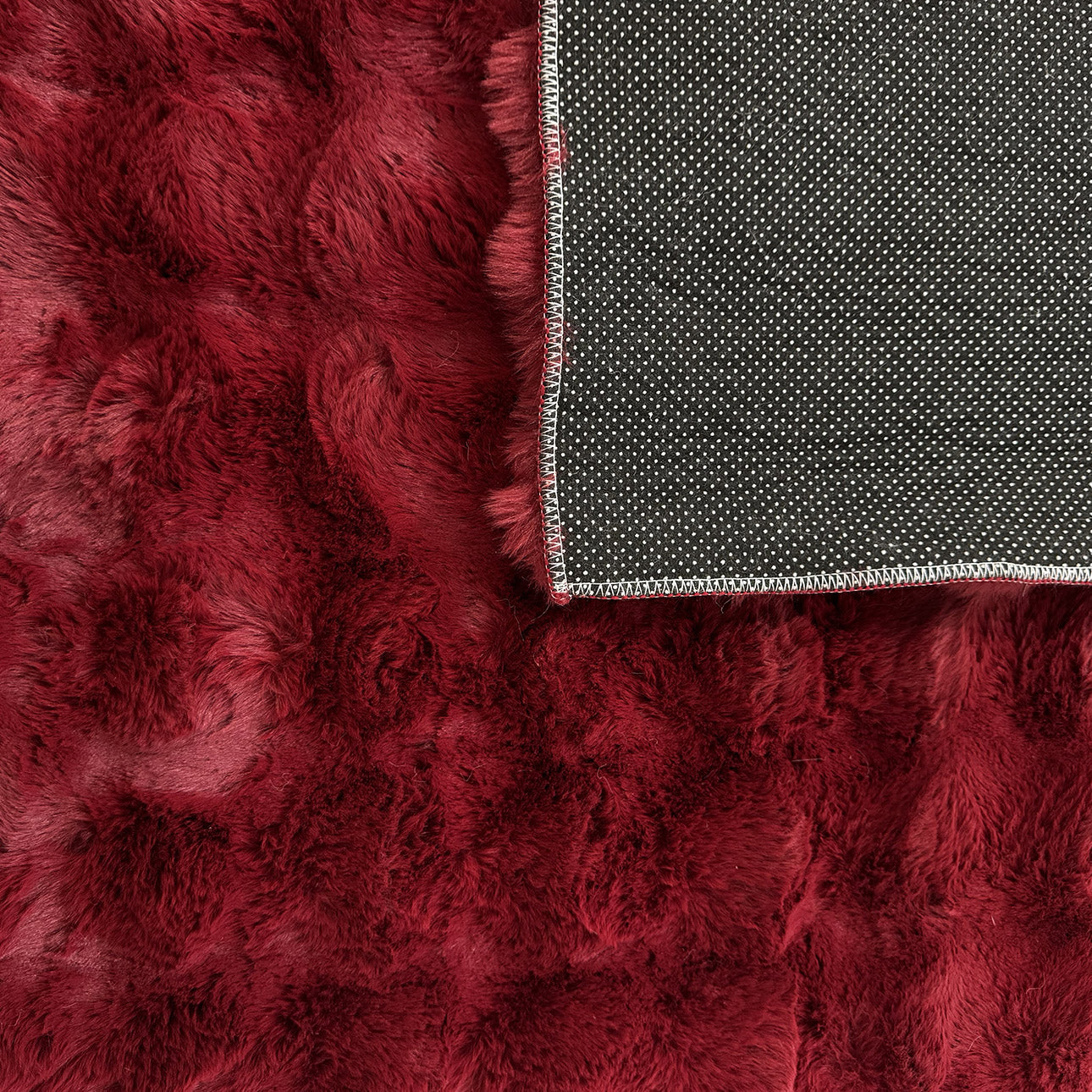 BUBBLE Tapis tissu doux à relief rouge - 160x230