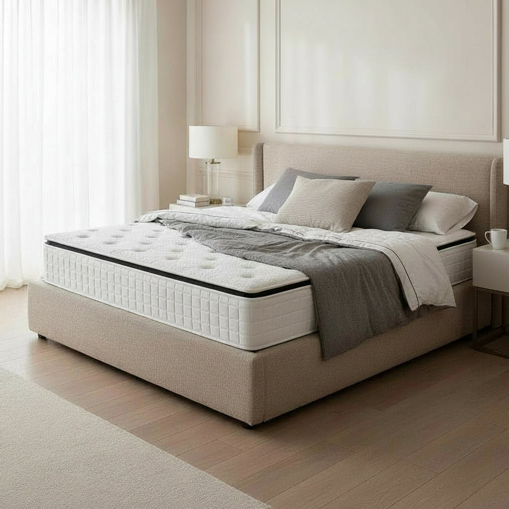 CACHEMIRE Matelas ressorts ensachés 140x190 cm épaisseur 28 cm