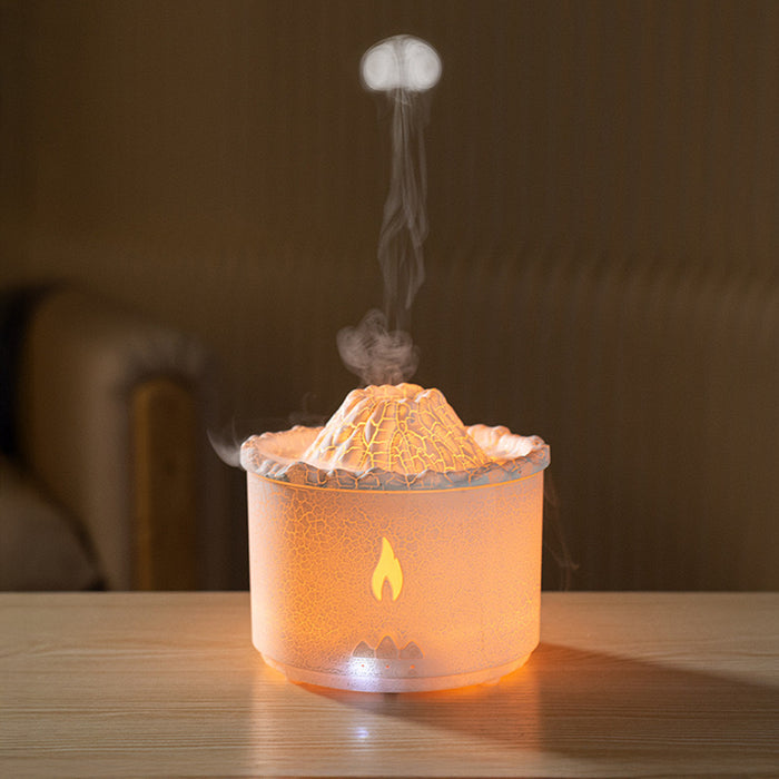 CALY Diffuseur d'huiles essentielles volcan avec flammes à LED blanc