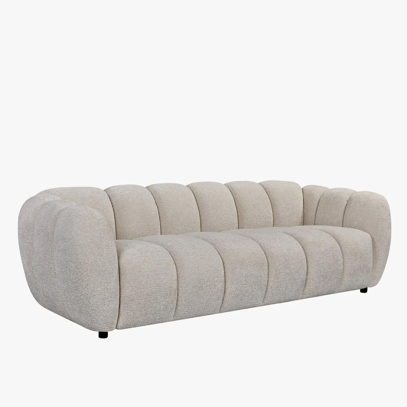 CAMILLE Canapé 3 places en tissu beige - Canapés fixes - Mobilier Deco