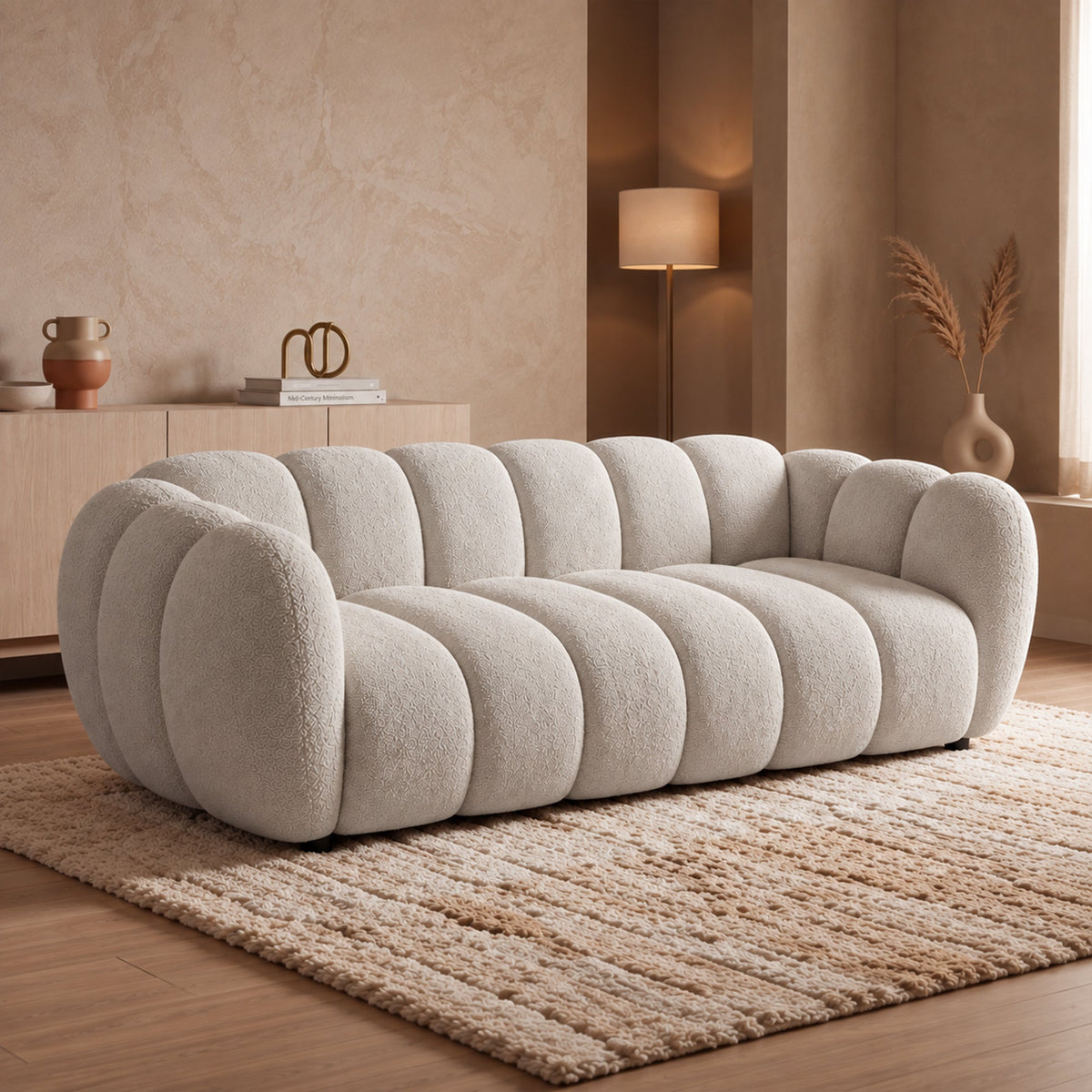 CAMILLE Canapé 3 places en tissu beige - Canapés fixes - Mobilier Deco