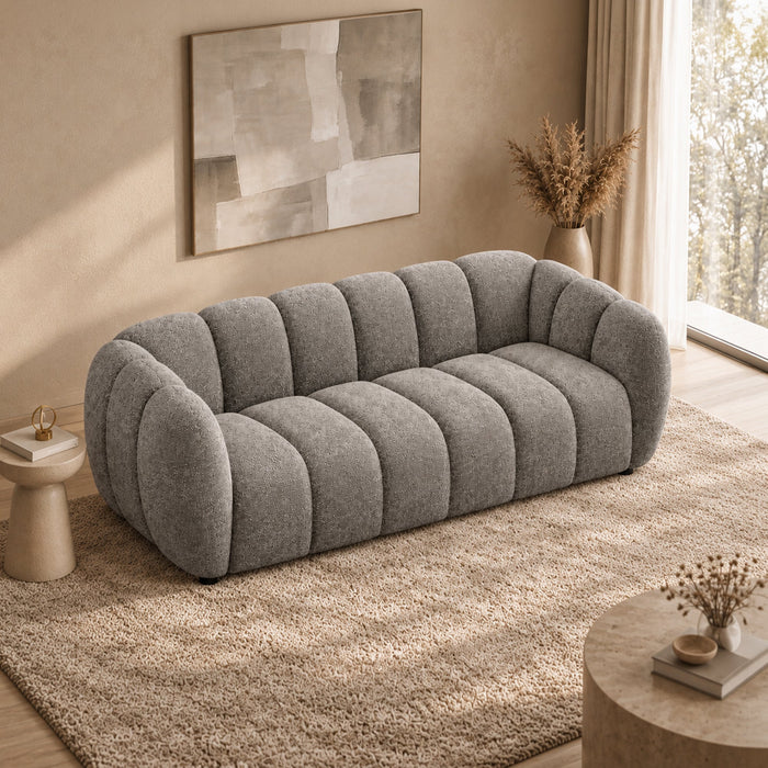 CAMILLE Canapé 3 places en tissu taupe
