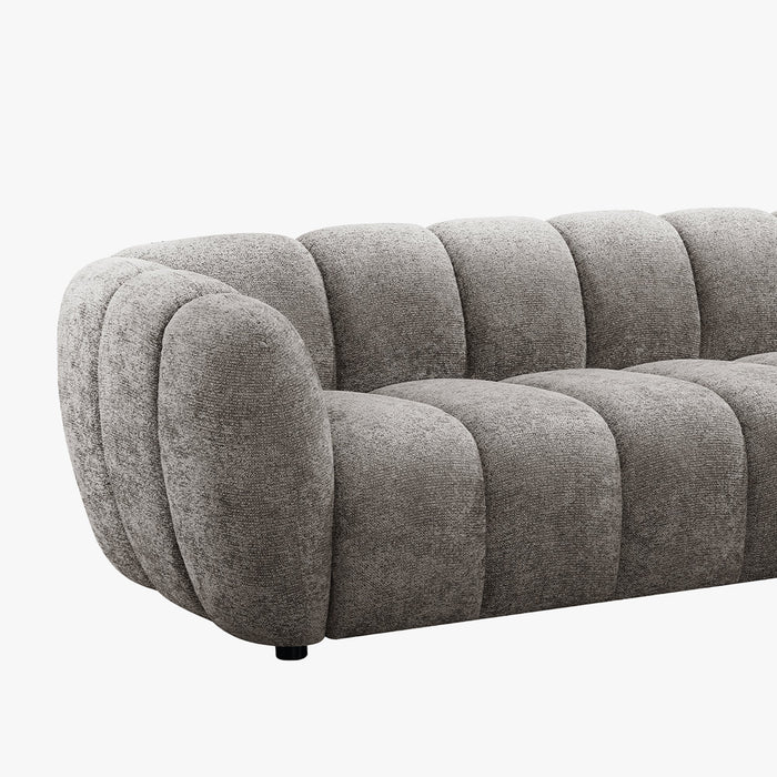 CAMILLE Canapé 3 places en tissu taupe