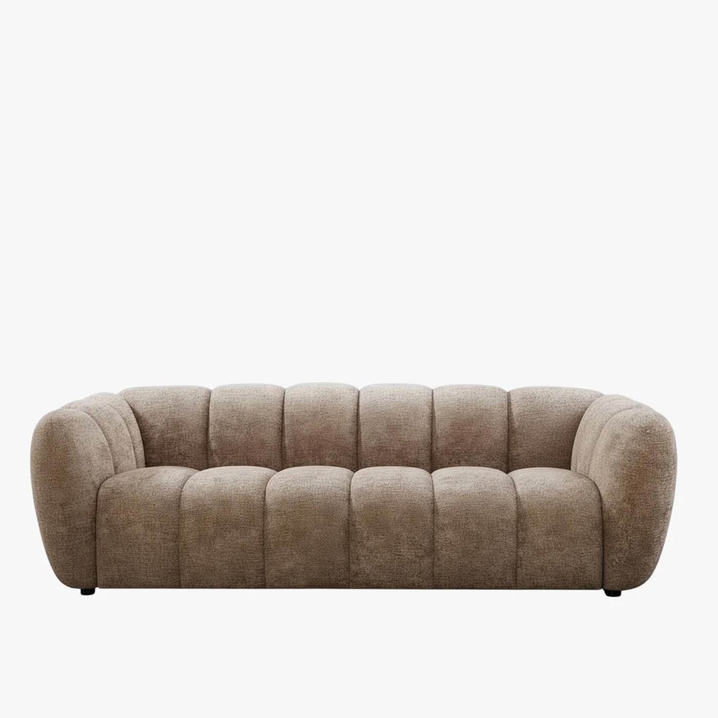 CAMILLE Canapé 3 places en tissu taupe foncé - Canapés fixes - Mobilier Deco