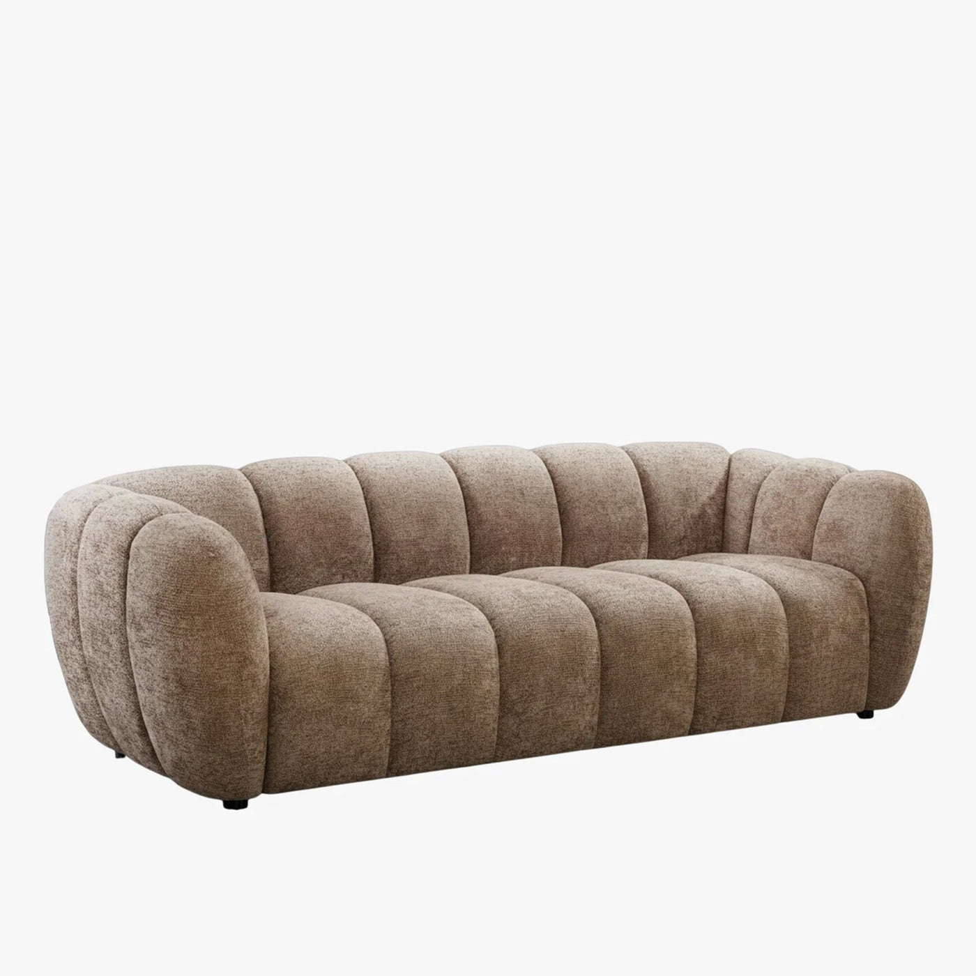 CAMILLE Canapé 3 places en tissu taupe foncé - Canapés fixes - Mobilier Deco