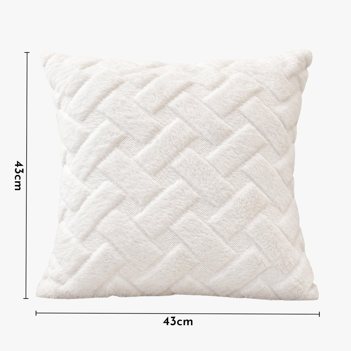 CAPRI Coussin carré en tissu à motifs blanc 43x43 cm - Coussins - Mobilier Deco