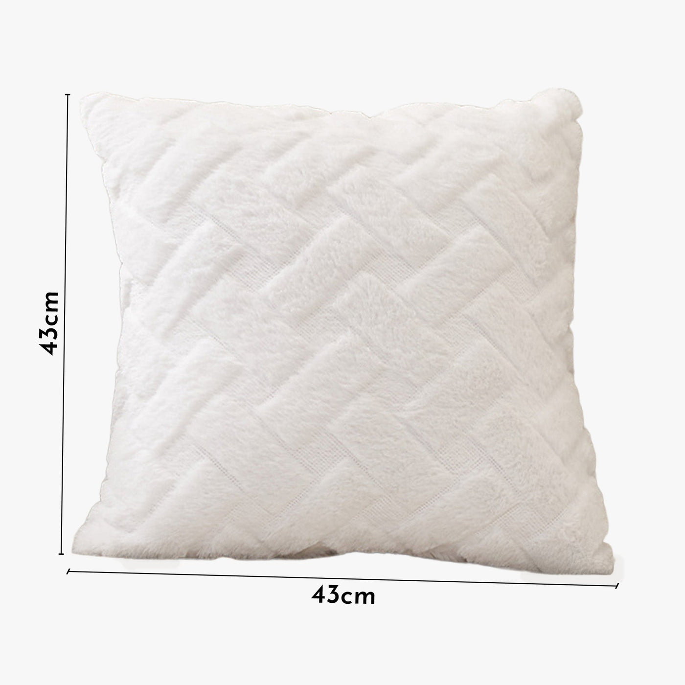CAPRI Coussin carré en tissu à motifs blanc 43x43 cm - Coussins - Mobilier Deco