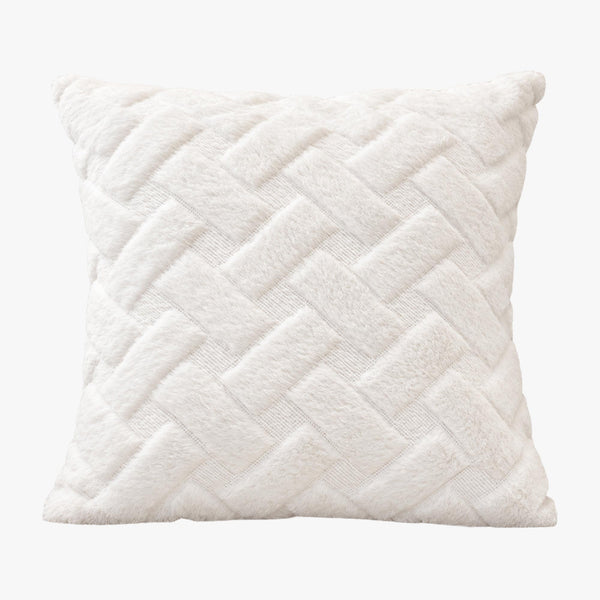 CAPRI Coussin carré en tissu à motifs blanc 43x43 cm