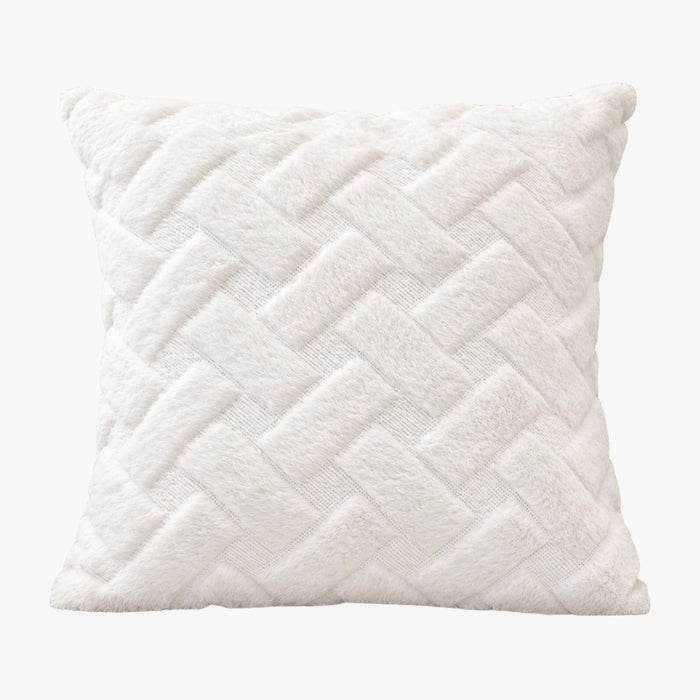 CAPRI Coussin carré en tissu à motifs blanc 43x43 cm – Coussins – vue 2