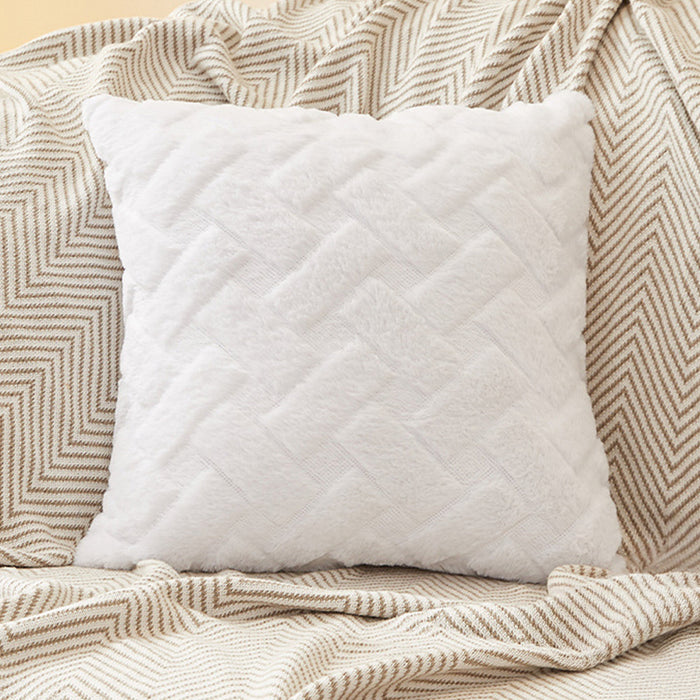CAPRI Coussin carré en tissu à motifs blanc 43x43 cm – Coussins Mobilier Deco