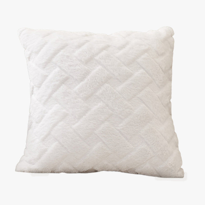 CAPRI Coussin carré en tissu à motifs blanc 43x43 cm