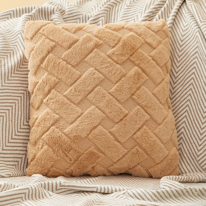 CAPRI Coussin carré en tissu à motifs camel 43x43 cm